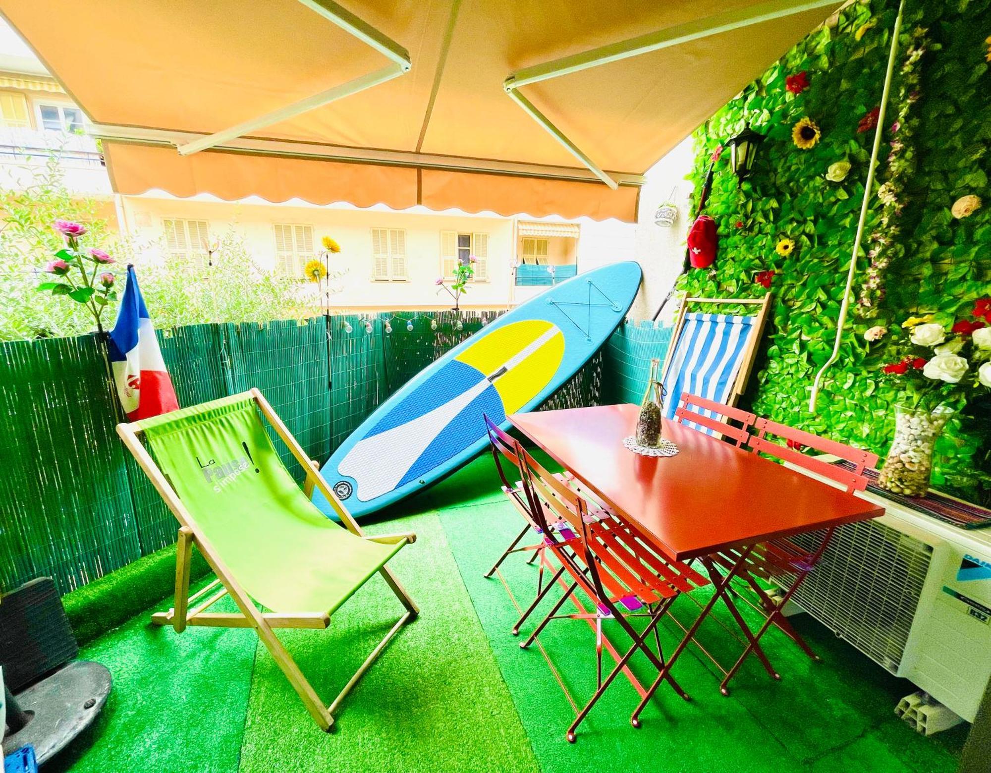 Confortable Studio A Nice Centre Cote Plage Bel Terrasse Paddle Экстерьер фото